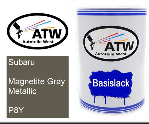 Subaru, Magnetite Gray Metallic, P8Y: 500ml Lackdose, von ATW Autoteile West.